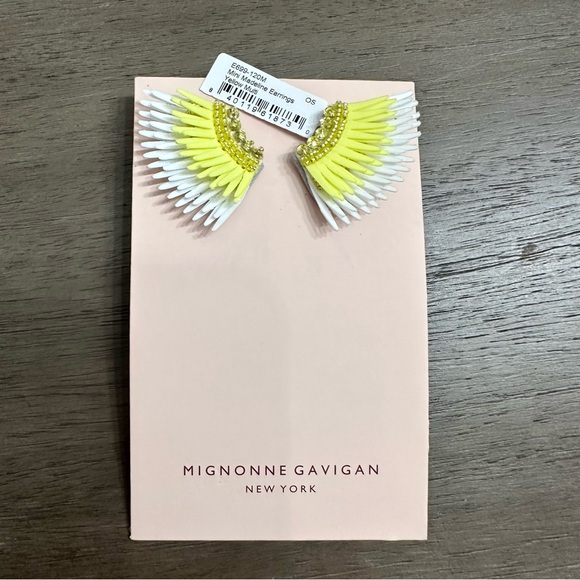 Mignonne Gavigan Mini Madeline Earrings in Yellow and White NWT - Picture 6 of 11